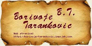 Borivoje Taranković vizit kartica